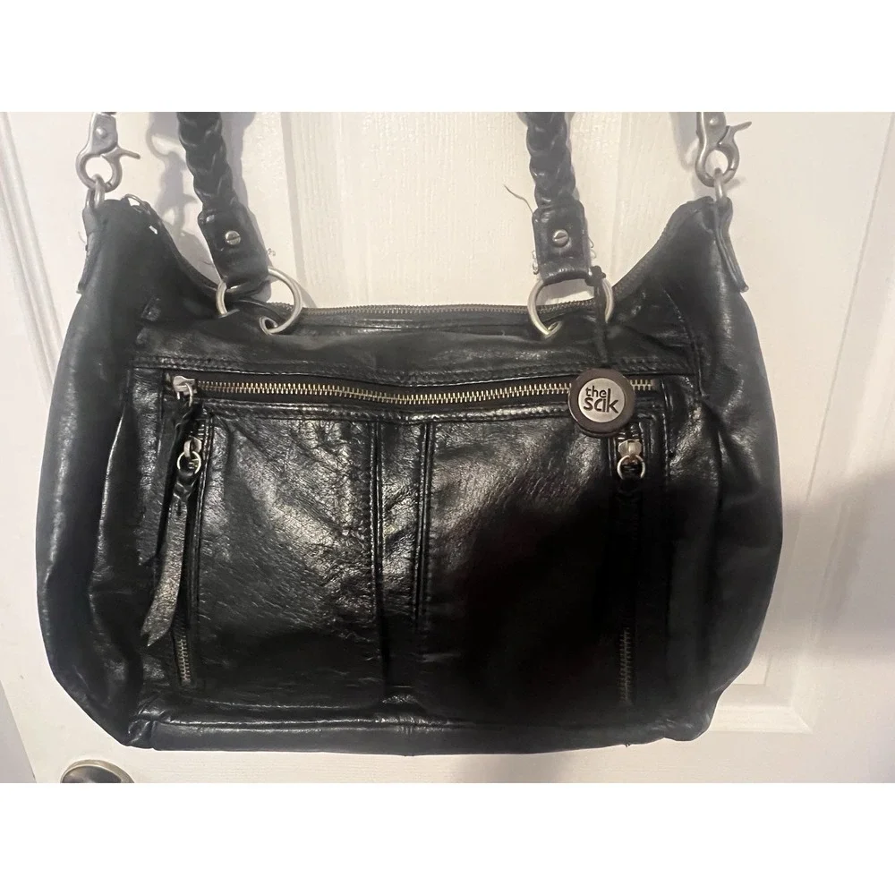 Vintage The Sak Black Leather Shoulder Bag –‎ Y2K Era